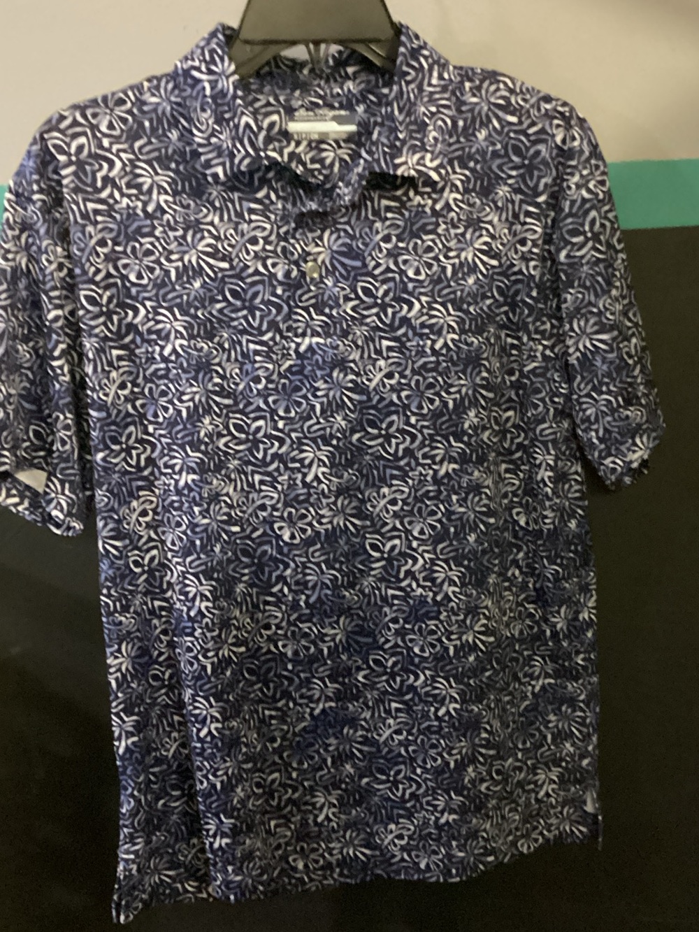 Hogan Navy and White Floral Polo
